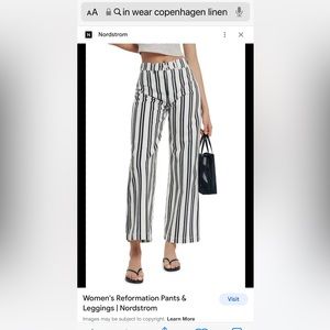 In wear Copenhagen 1969 striped linen crop pants size 10